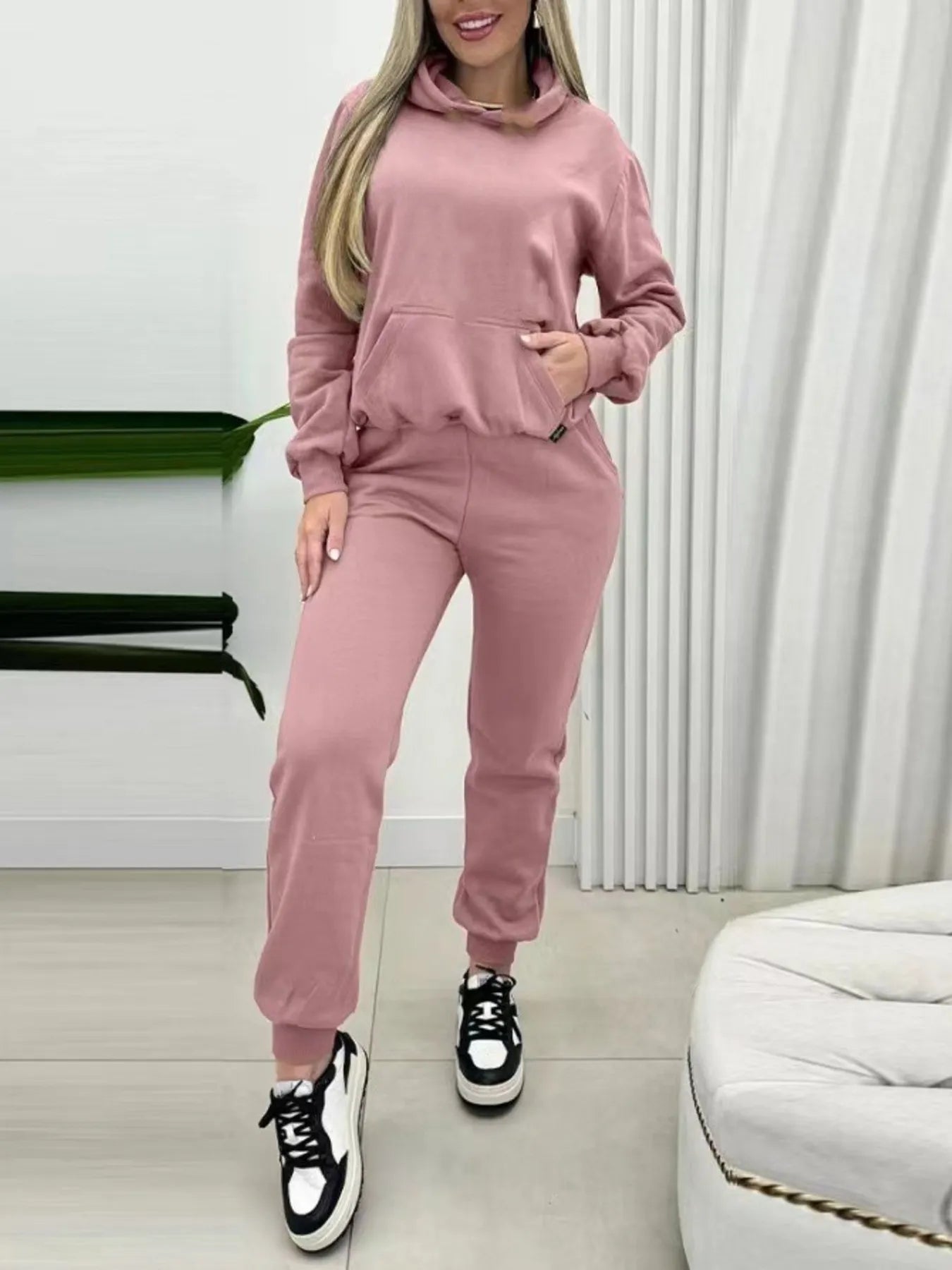 Eleny - Conjunto informal de chaqueta con capucha y pantalones