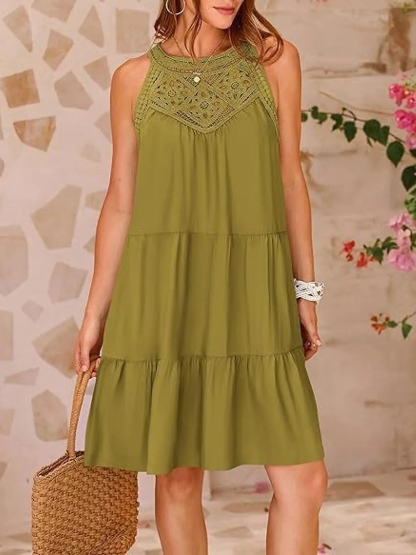Jezebel - Mini vestido de encaje sin mangas