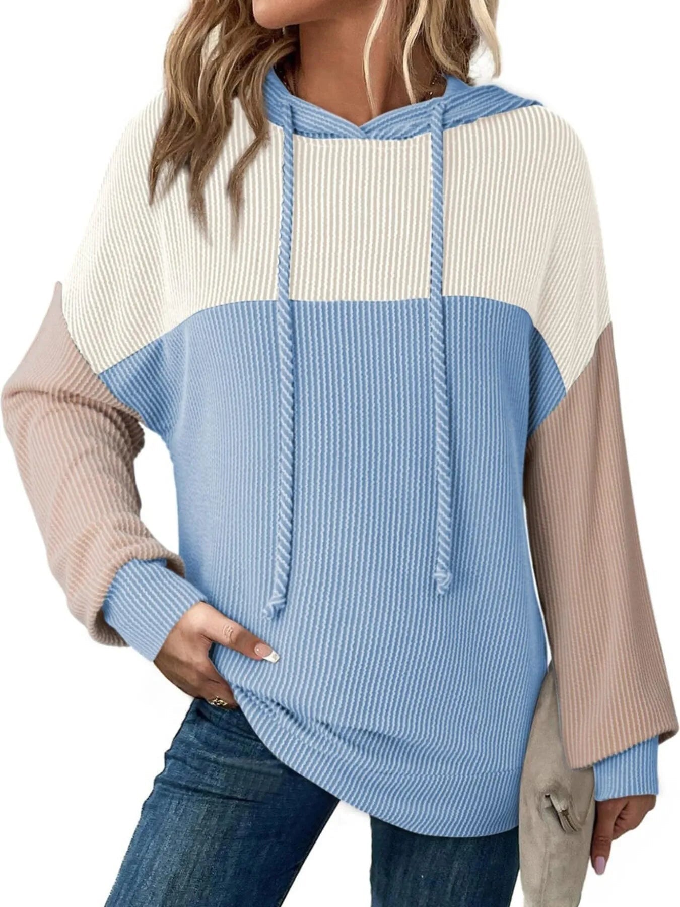 Nymera - Chaqueta con capucha y cordón ajustable en bloques de color
