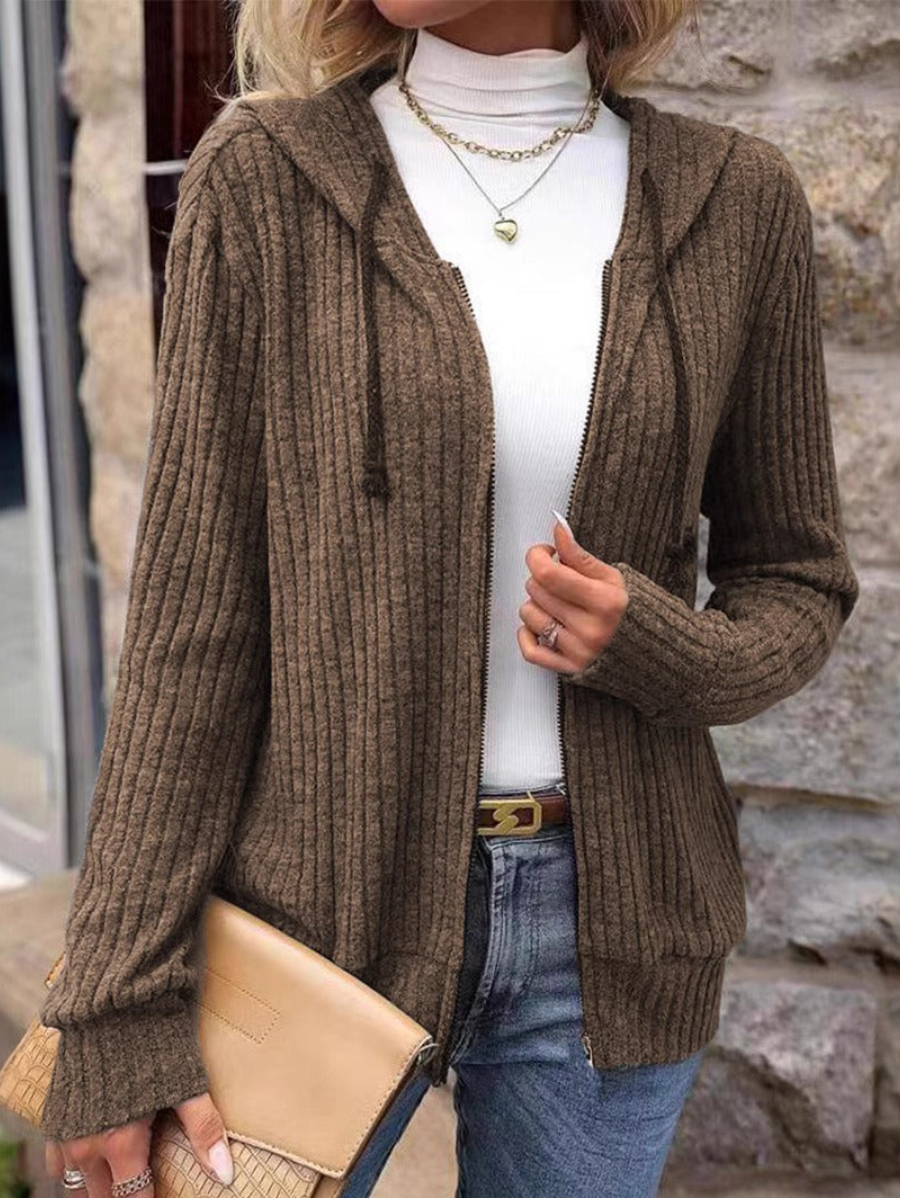 Reanne - Elegante cárdigan de punto con cremallera