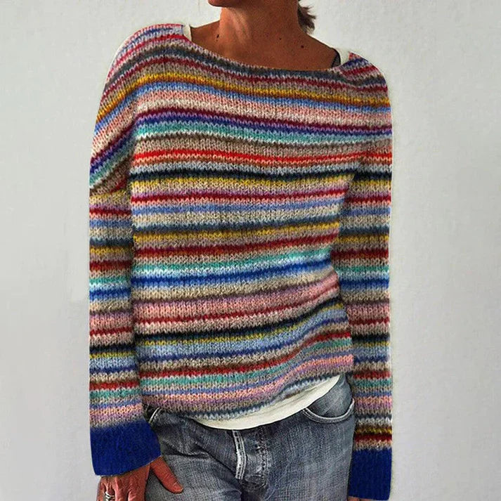 Cora - Jersey elegante de rayas de manga larga