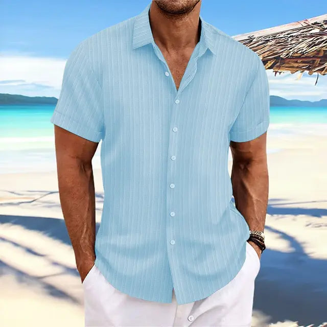 Matthews - Camisa abotonada de manga corta de estilo casual