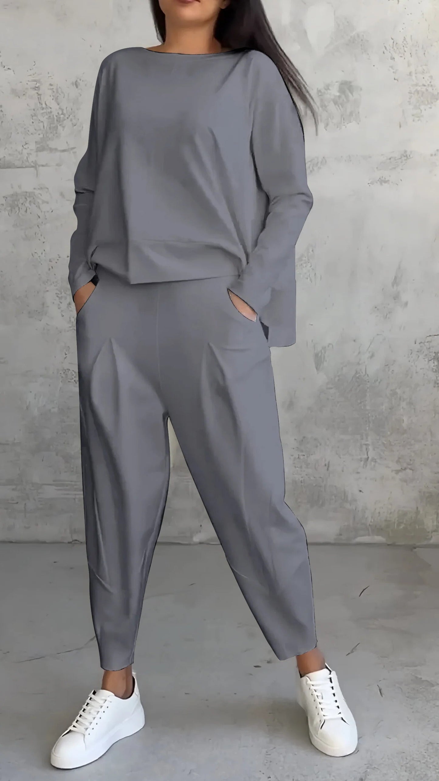 Mabel - Cuello redondo y manga larga y pantalón