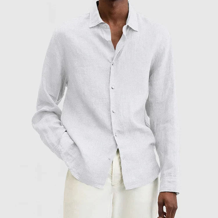 Kiefer - Camisa abotonada clásica y cómoda de manga larga