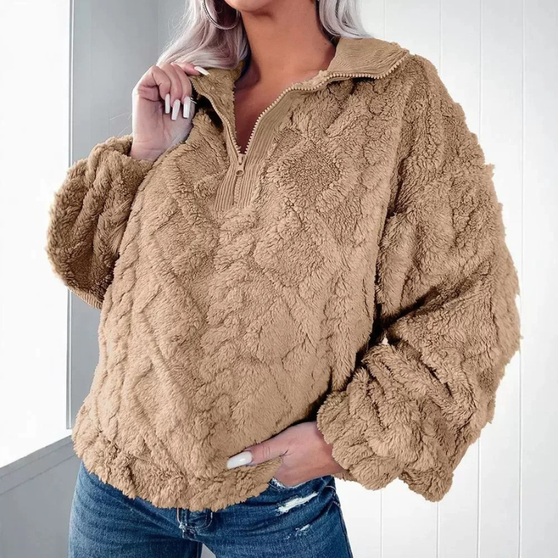 Jamila - Elegante suéter oversize de felpa cálida