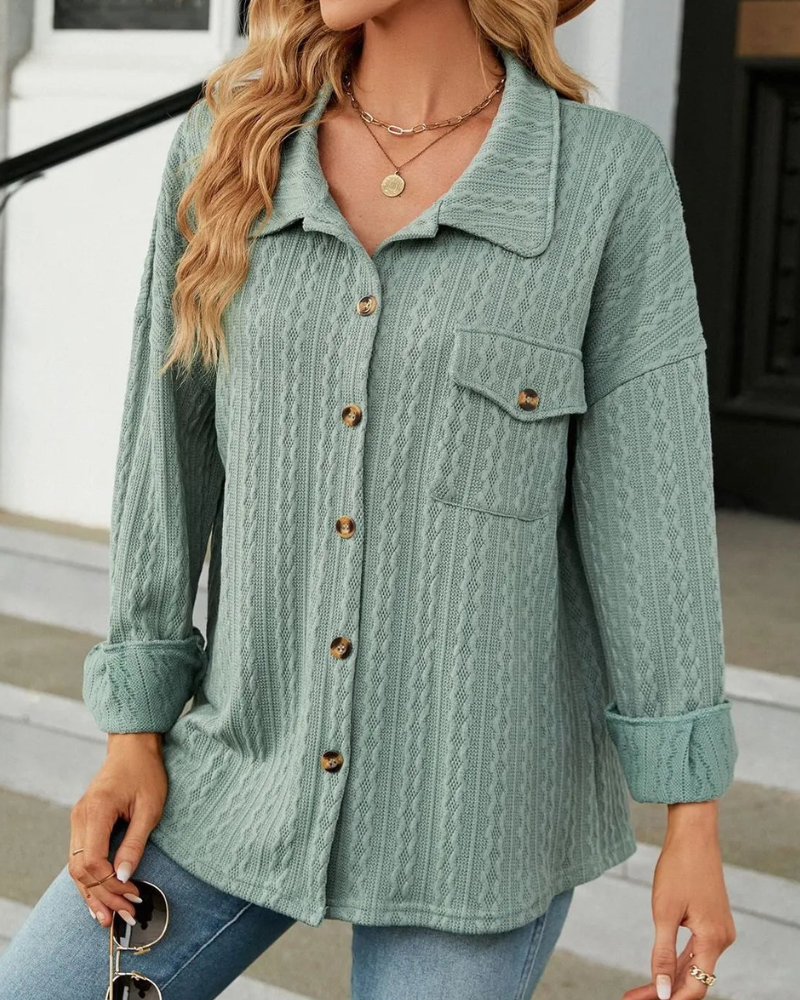 Tracy - Chaqueta de punto informal y elegante con botones