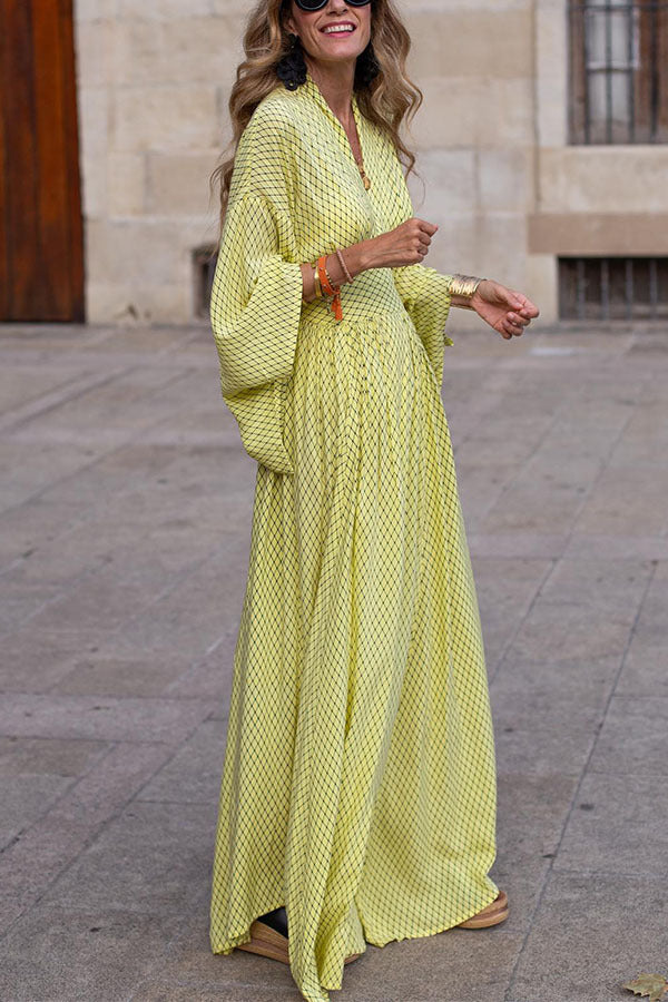 Nashira - Elegante maxivestido con mangas acampanadas