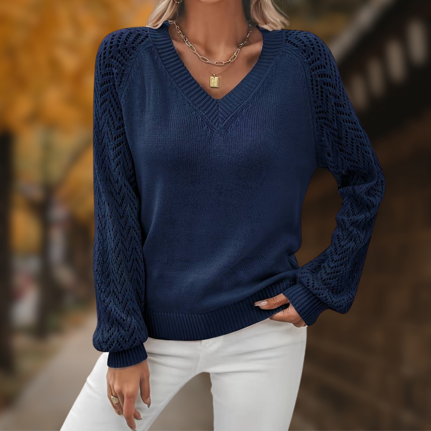 Naomie - Suéter informal y elegante con cuello en V