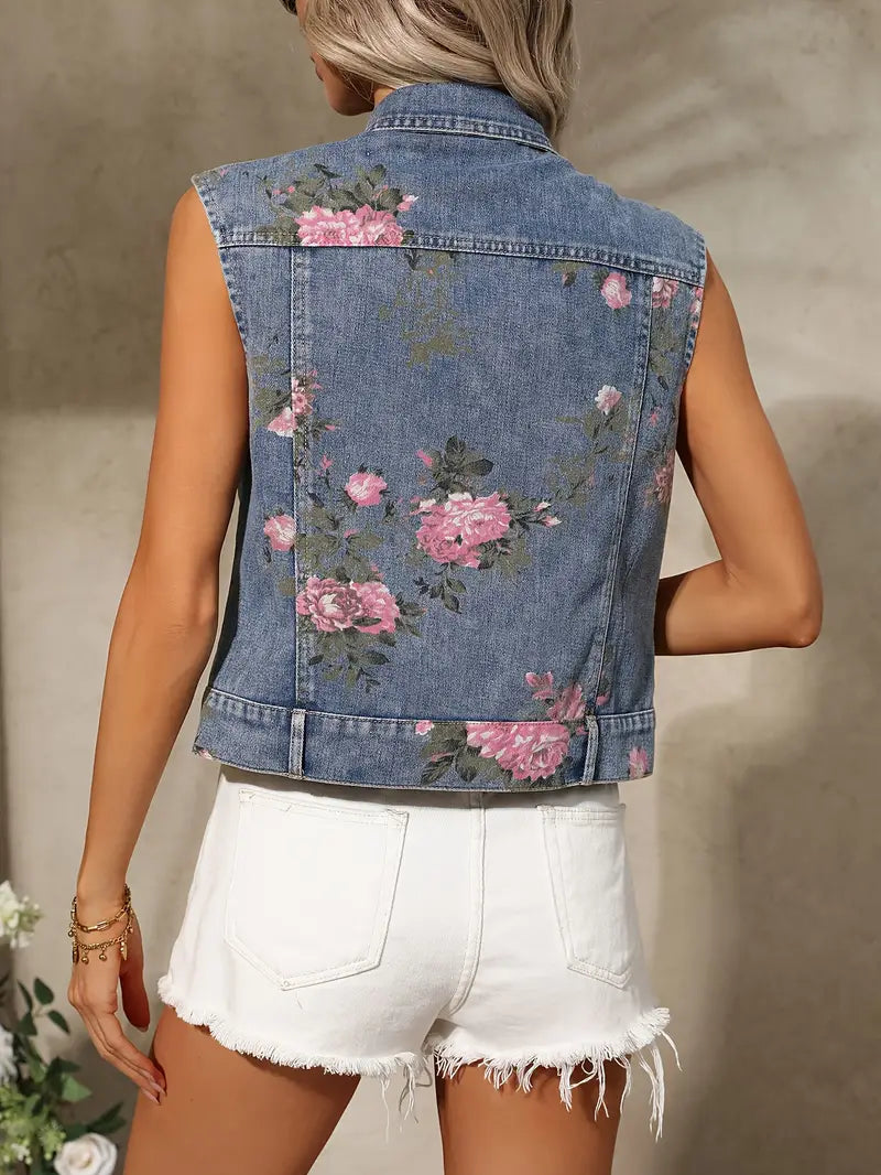 Bathsheba – Chaleco denim de algodón sin mangas