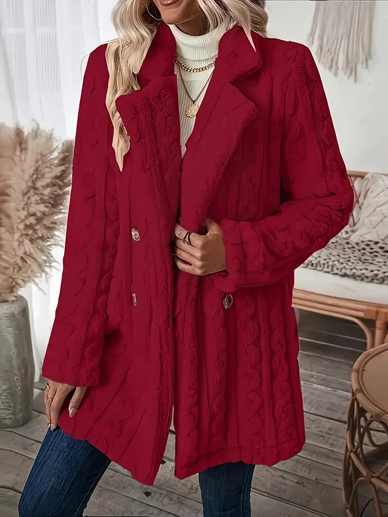 Dakota - Abrigo térmico suave de color liso y manga larga