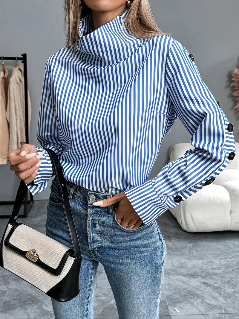 Darcy – Elegante blusa de algodón a rayas