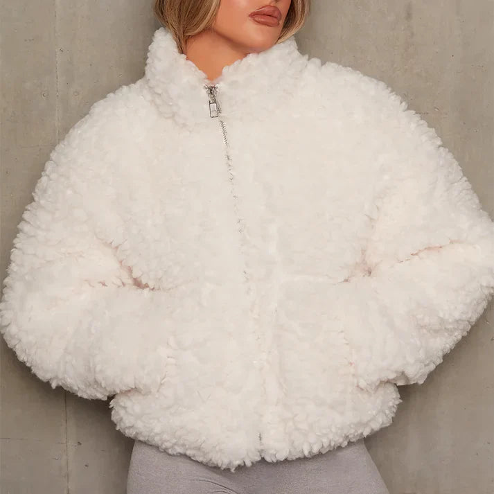 Beary - Elegante chaqueta de felpa para mujer con cremallera