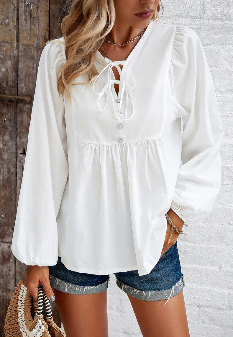 Tracie - Elegante blusa informal suelta con botones