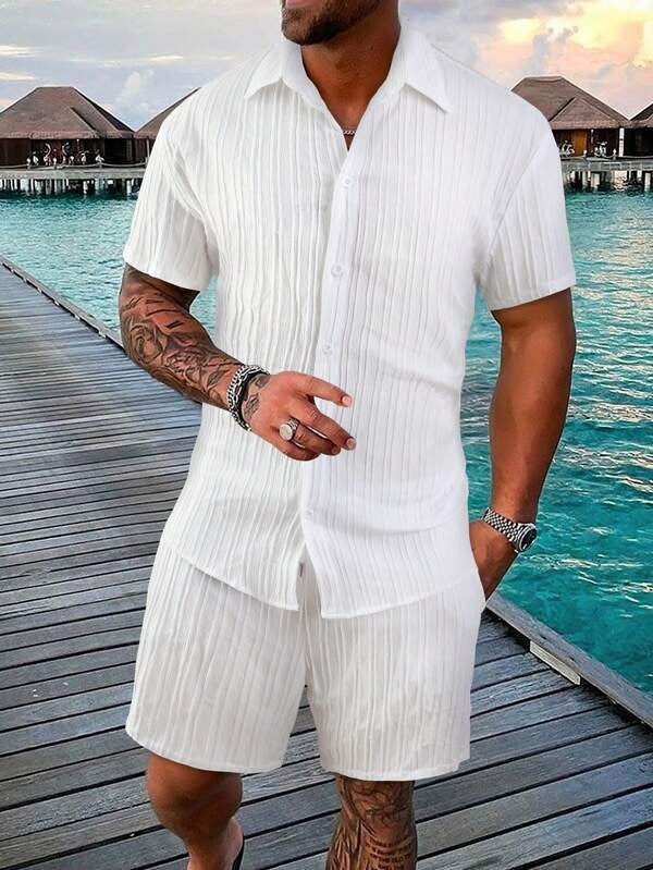 Franz - Polo con botones y shorts para hombre