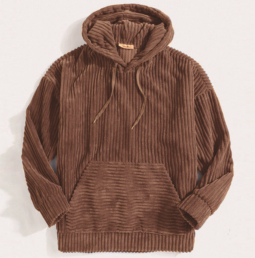 Von - Sudadera vintage de pana con capucha