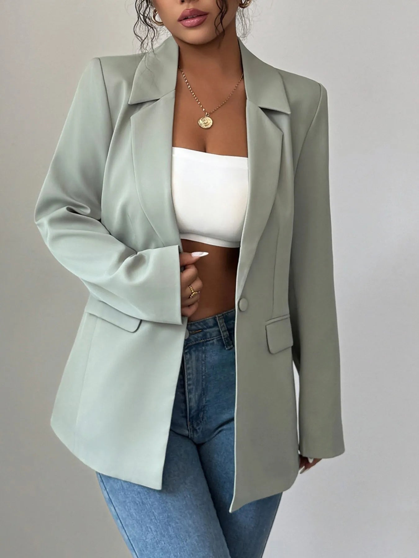 Lilibet - Elegante blazer con cuello de solapa y un botón