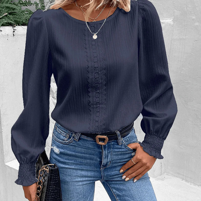 Ruby - Blusa cómoda de manga larga y estilo informal
