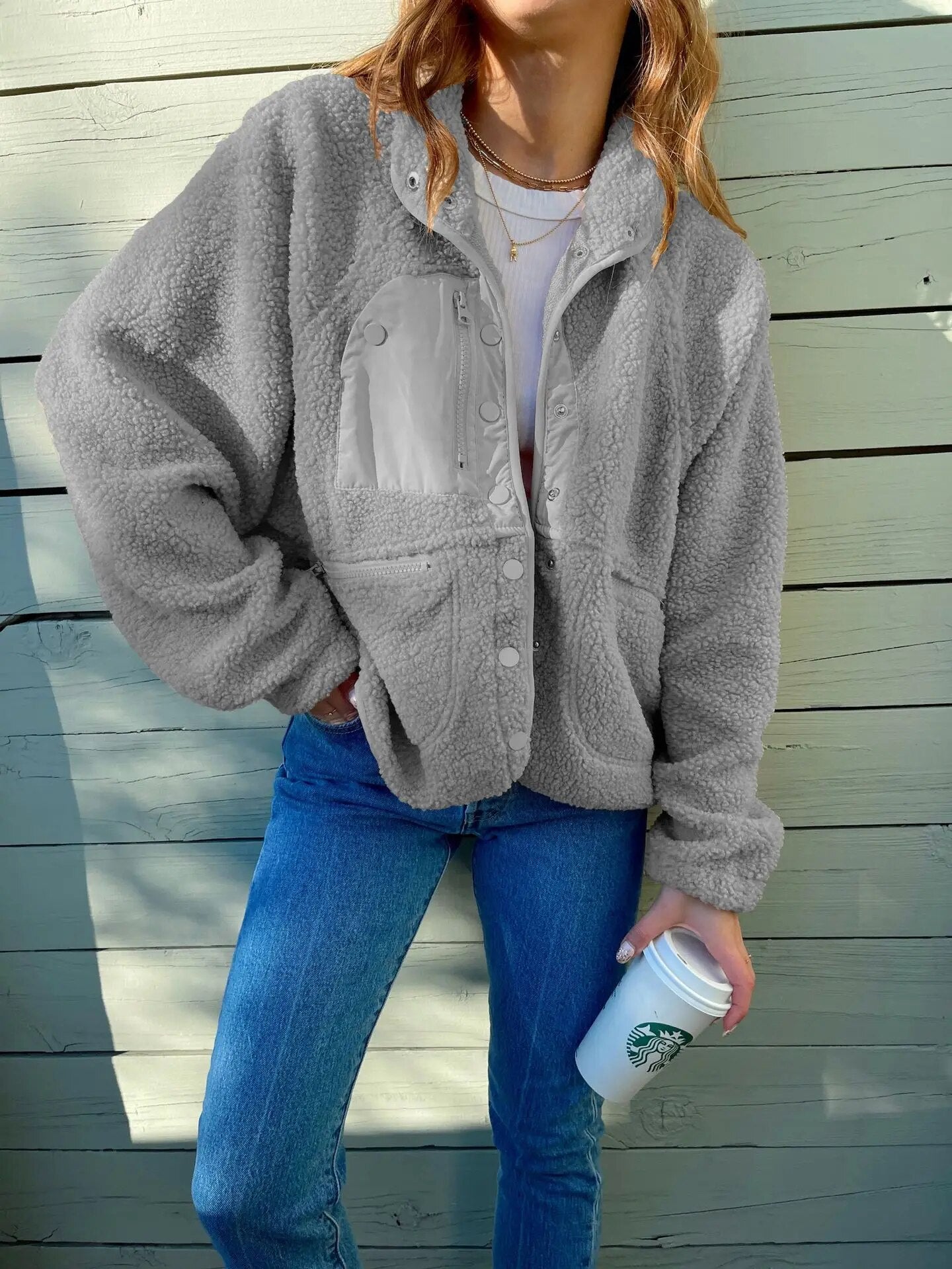 Daina - Chaqueta de lana cálida oversize elegante