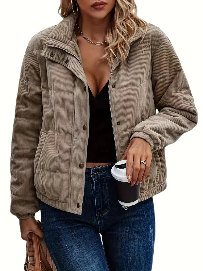 Avina - Chaqueta acolchada con botones automáticos