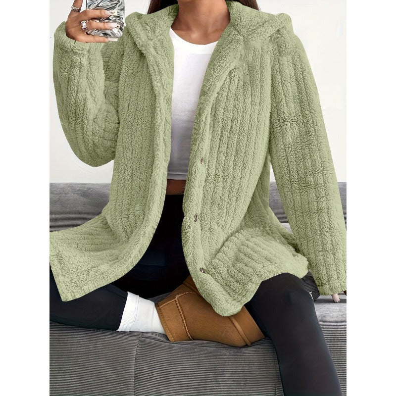 Lakisha - Elegante chaqueta holgada con capucha y forro polar