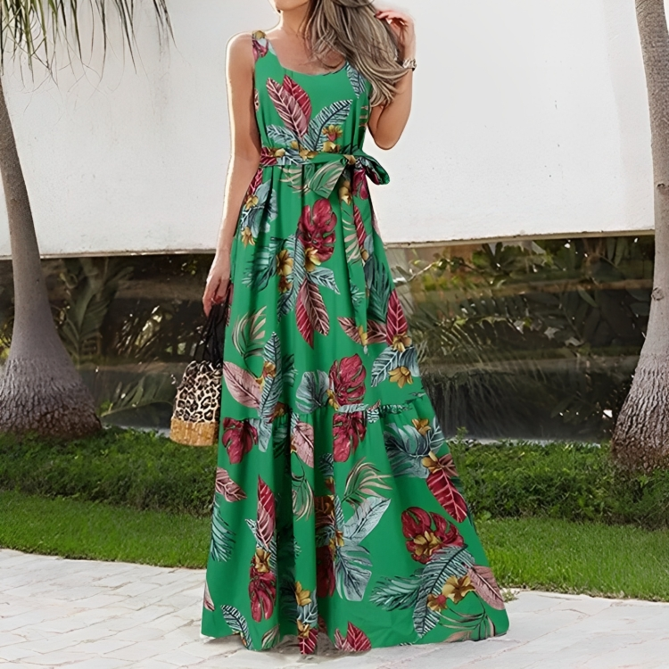 Anna - Elegante vestido largo floral sin mangas