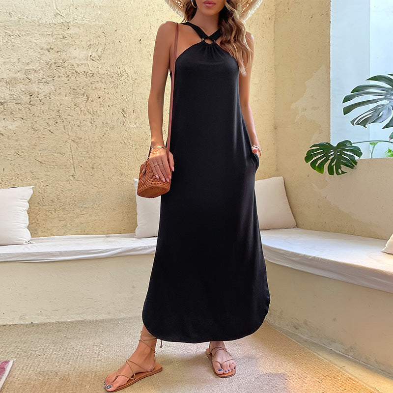 Angelina - Vestido largo con cuello alto