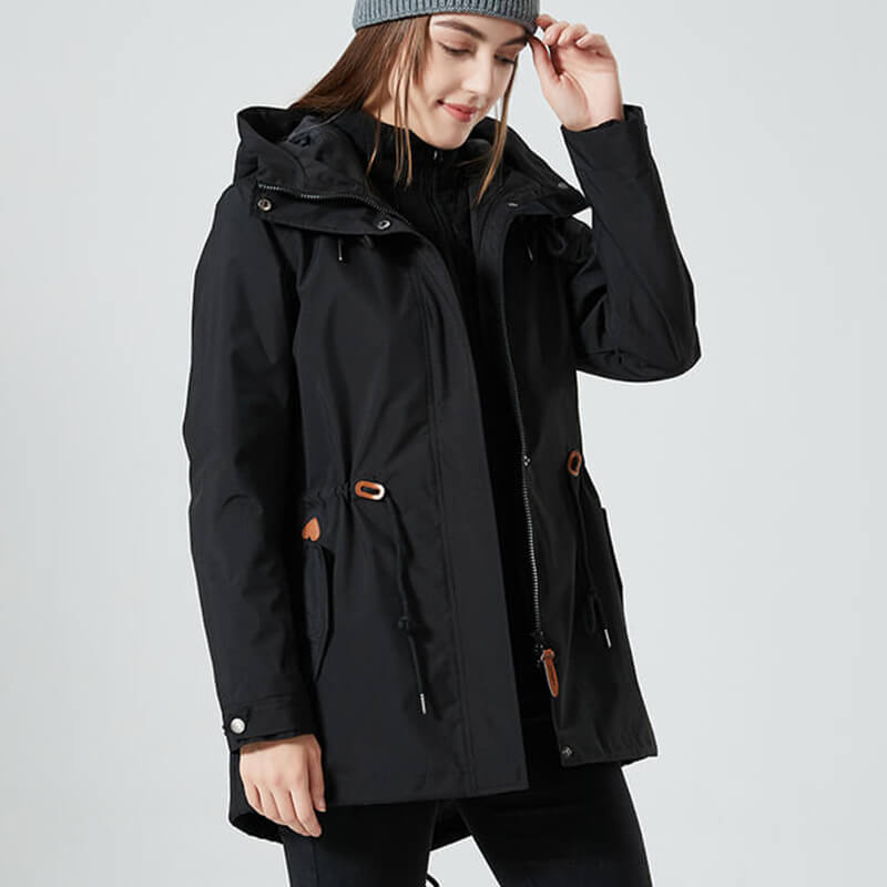 Bella - Chaqueta con capucha y cremallera Essential con cintura