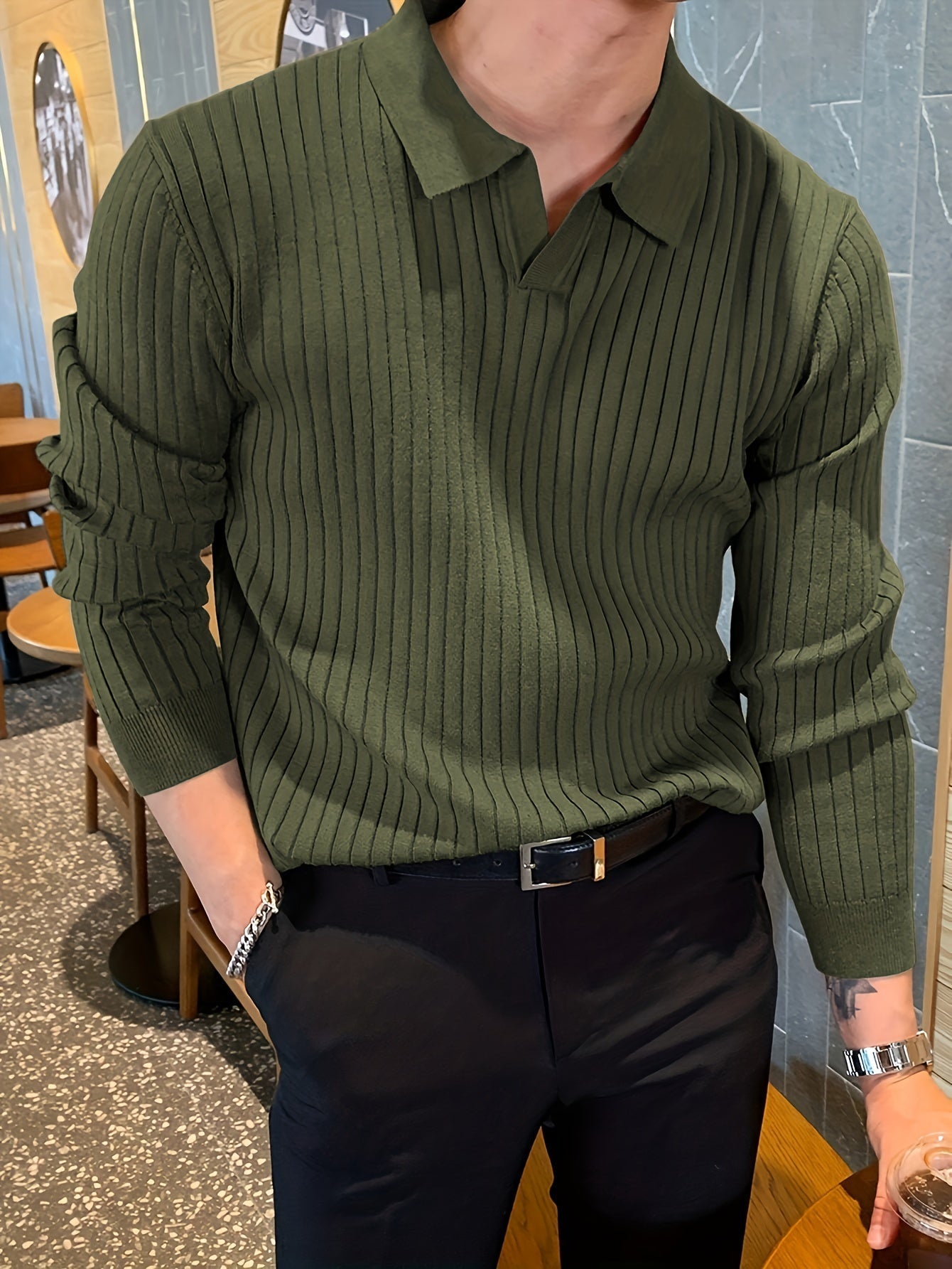 Emil - Elegante polo de punto de manga larga