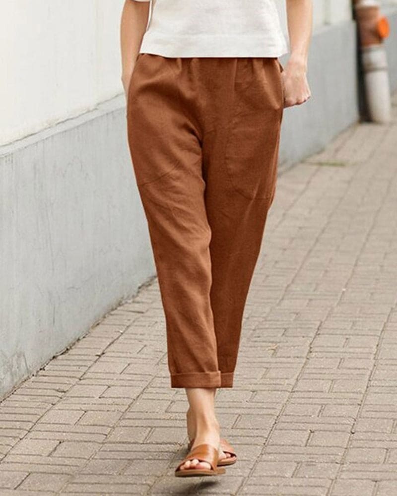 Rilynn - Pantalón cómodo informal con bolsillos grandes