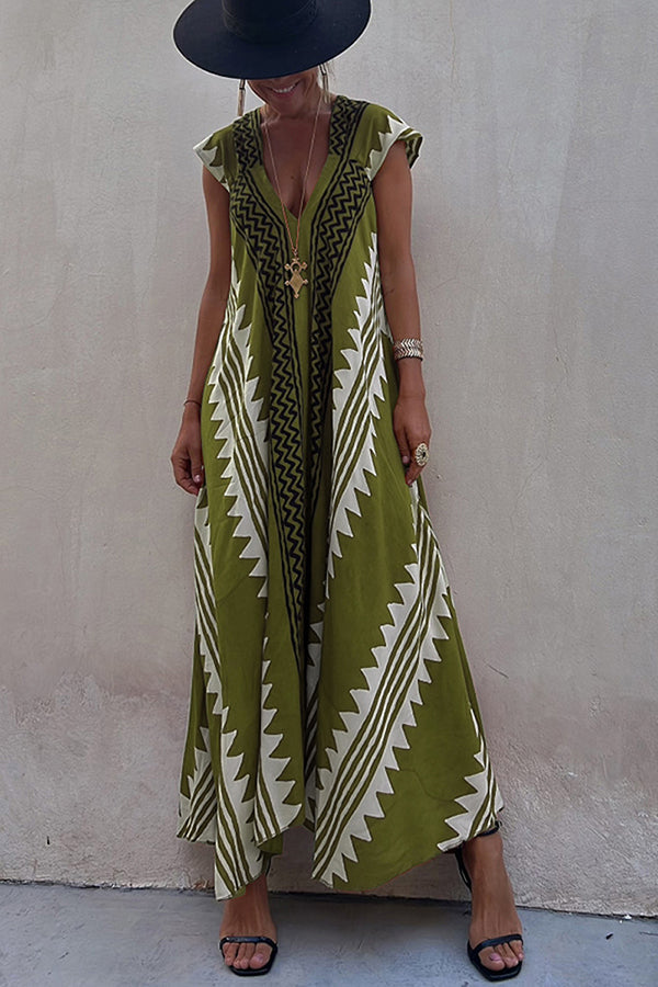 Ana - Vestido maxi estampado etnico elegante