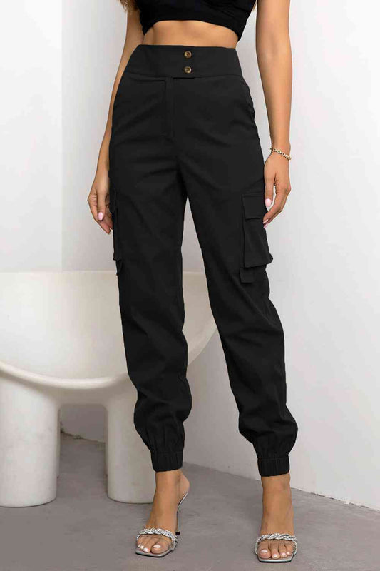 Vilma - Pantalón jogger cargo casual de cintura alta
