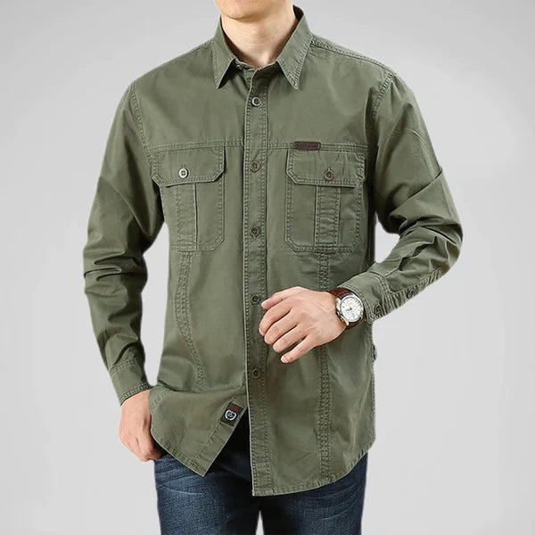 Luigi - Elegante camisa cargo de manga larga