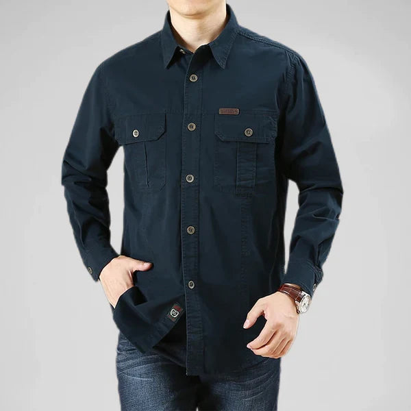 Luigi - Elegante camisa cargo de manga larga