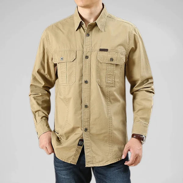 Luigi - Elegante camisa cargo de manga larga