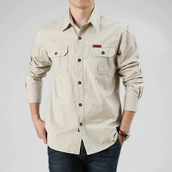 Luigi - Elegante camisa cargo de manga larga