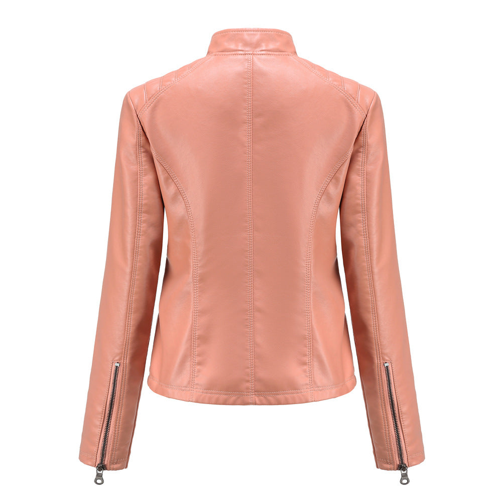 Jaime - Cómoda chaqueta de entretiempo de cuero para mujer