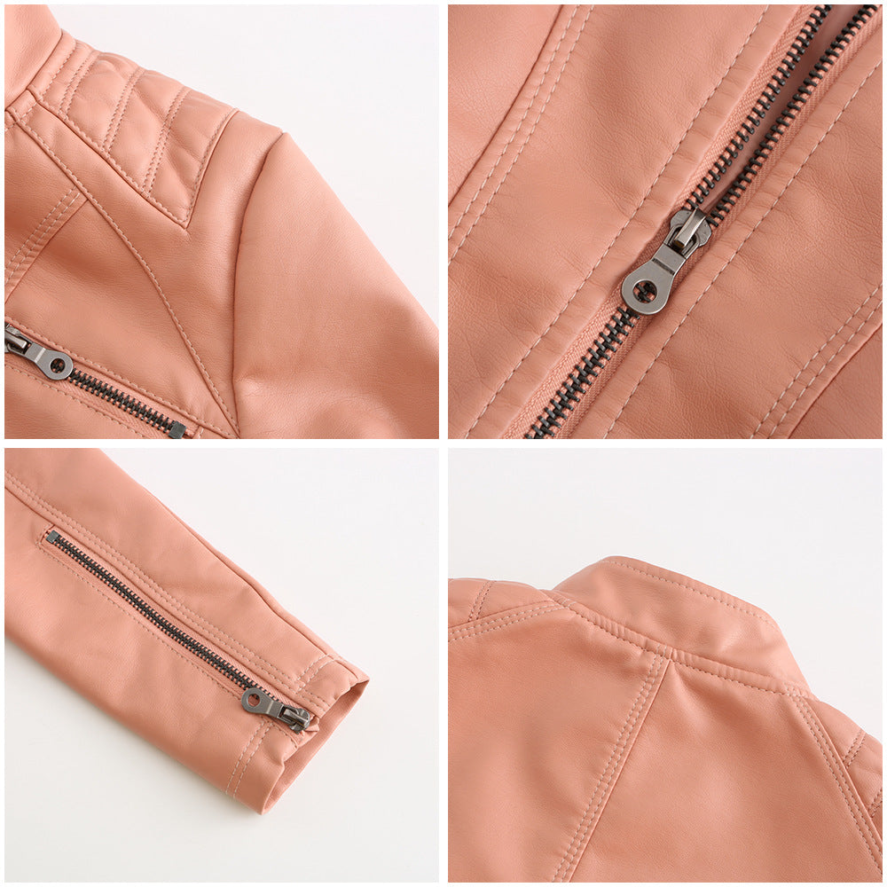 Jaime - Cómoda chaqueta de entretiempo de cuero para mujer