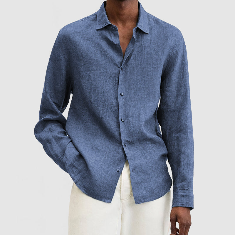 Kiefer - Camisa abotonada clásica y cómoda de manga larga