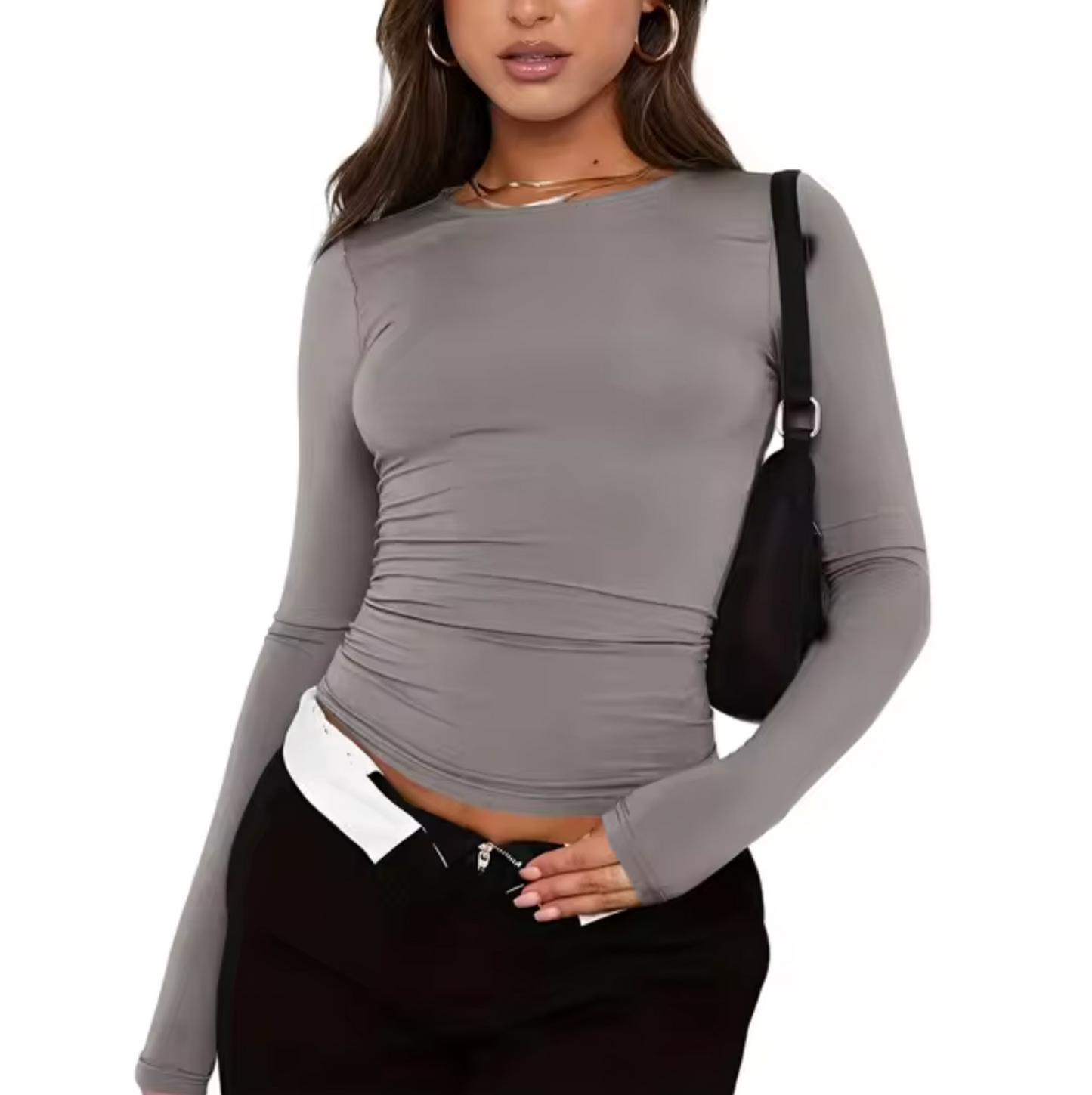 Beverly – Camisa manga larga cuello redondo