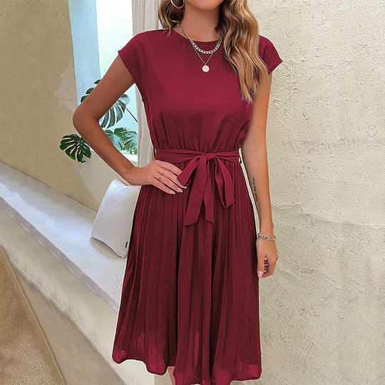 Brielle - Elegante vestido midi plisado de línea A