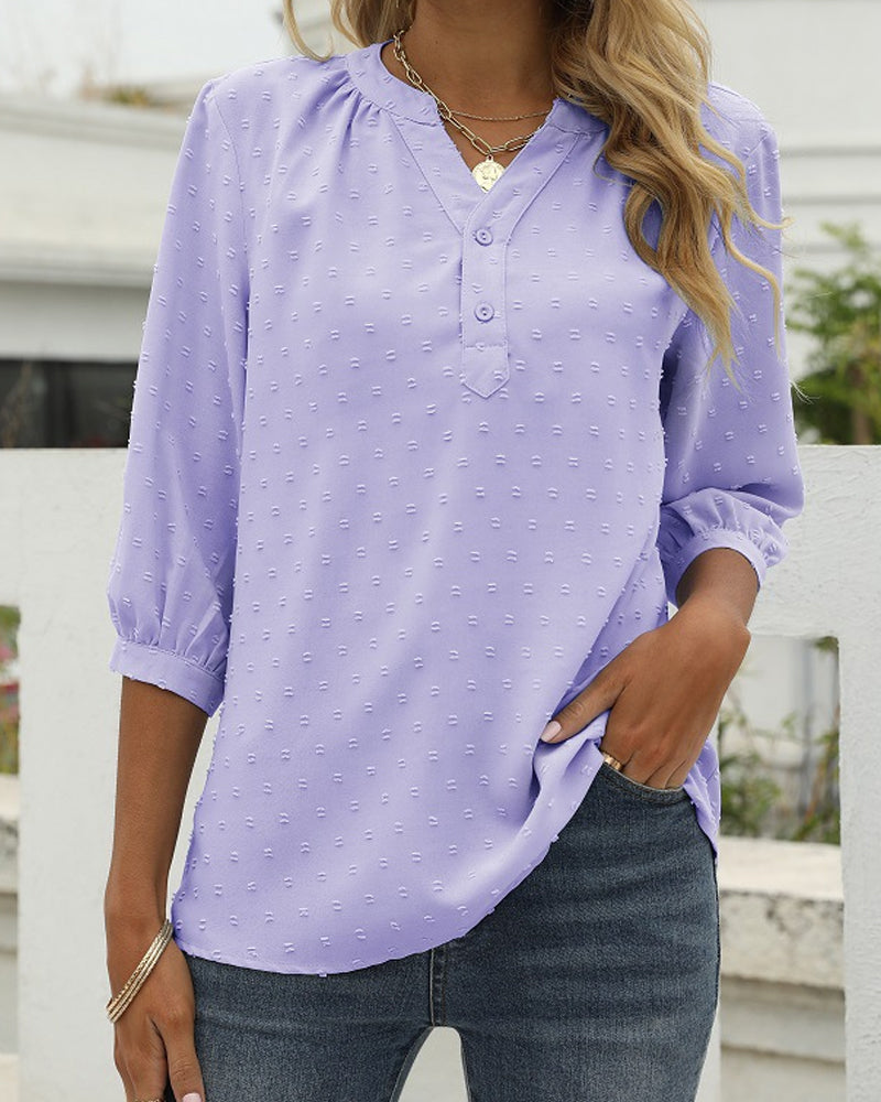 Novalee - Blusa elegante y cómoda de media manga