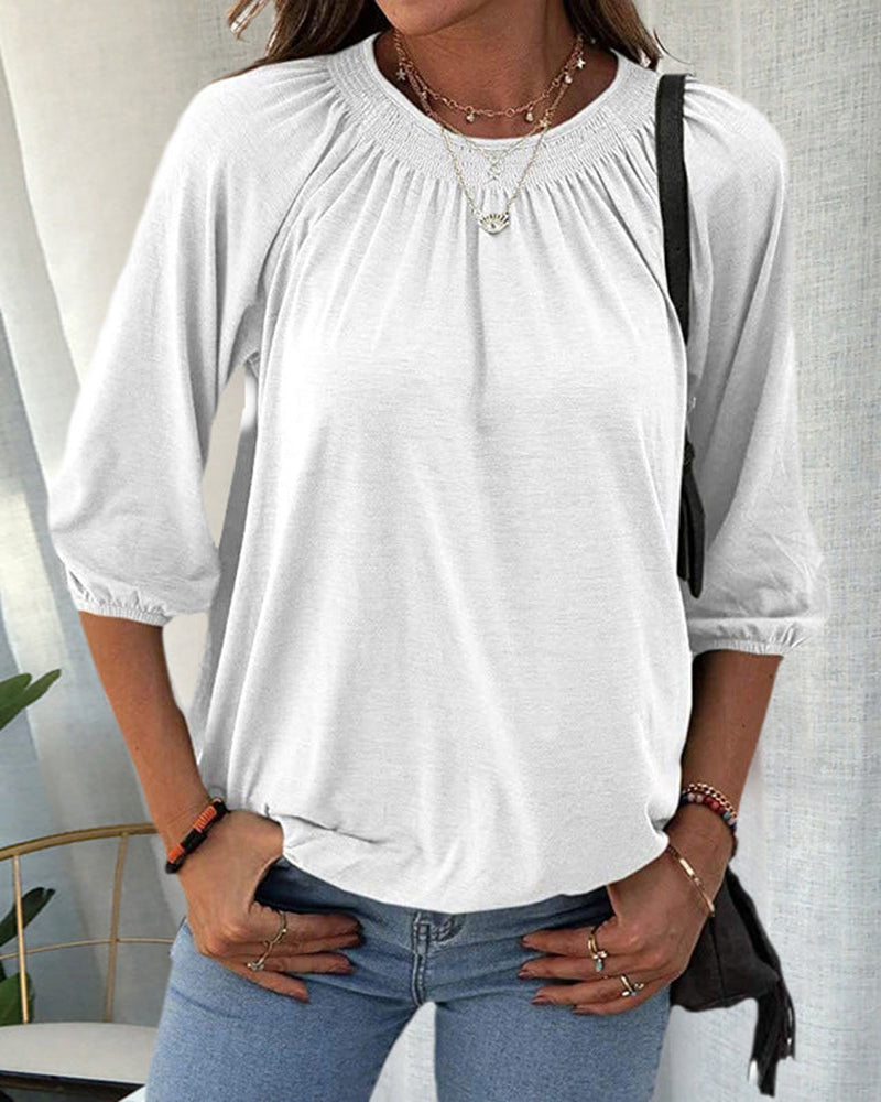 Clarinda - Blusa de media manga elegante y versátil