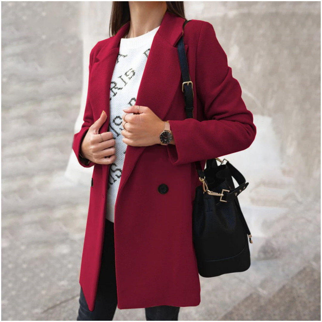 Hailie - elegante y cálida gabardina larga con botones