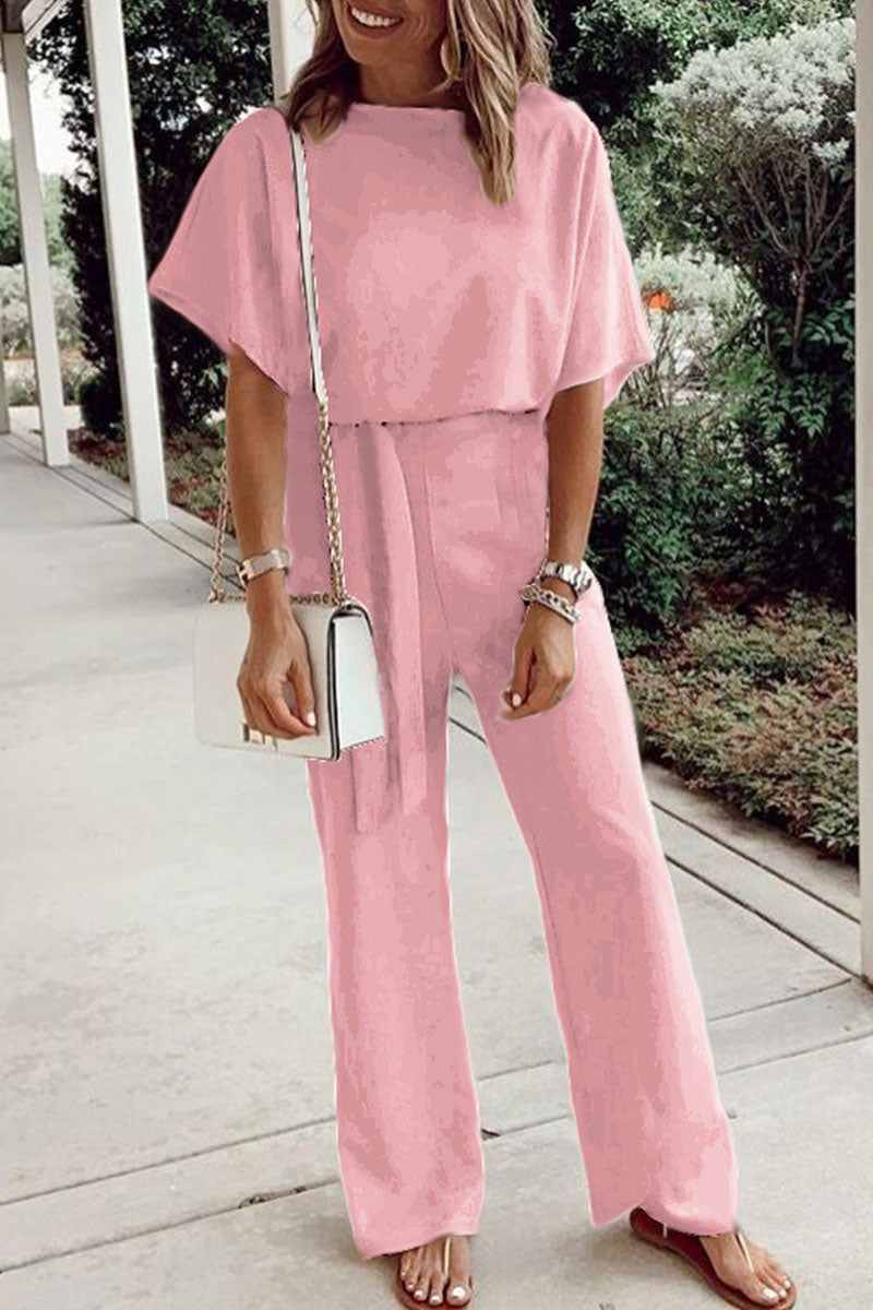Sylviana - Mono casual de pierna recta y estilo holgado