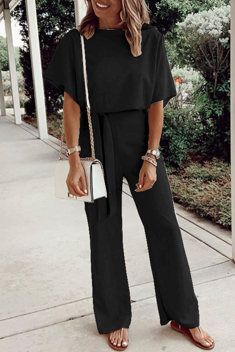 Sylviana - Mono casual de pierna recta y estilo holgado