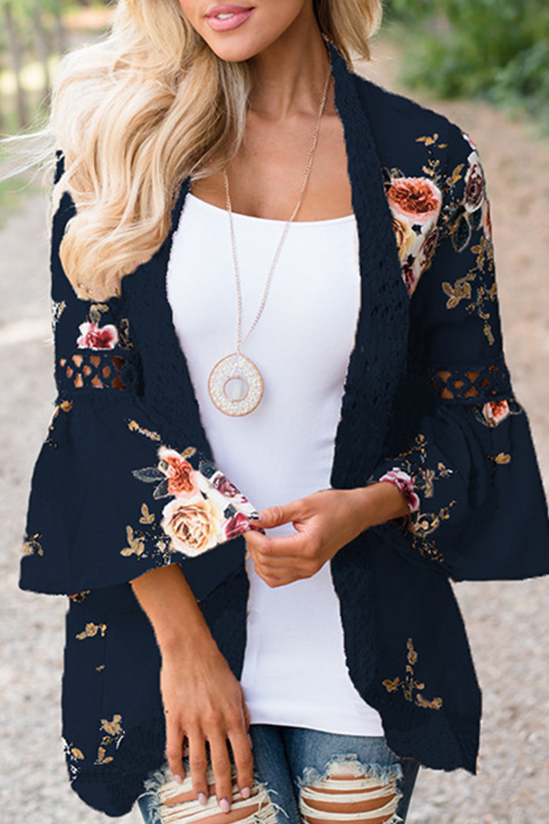 Pia - Chaqueta versátil y elegante con blusa de flores