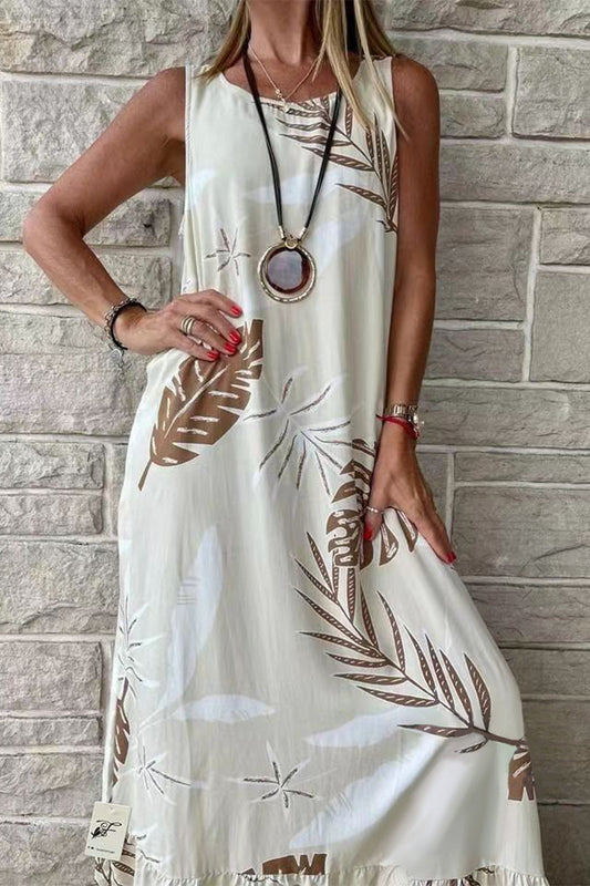 Isabella - Vestido casual estampado sin mangas y holgado