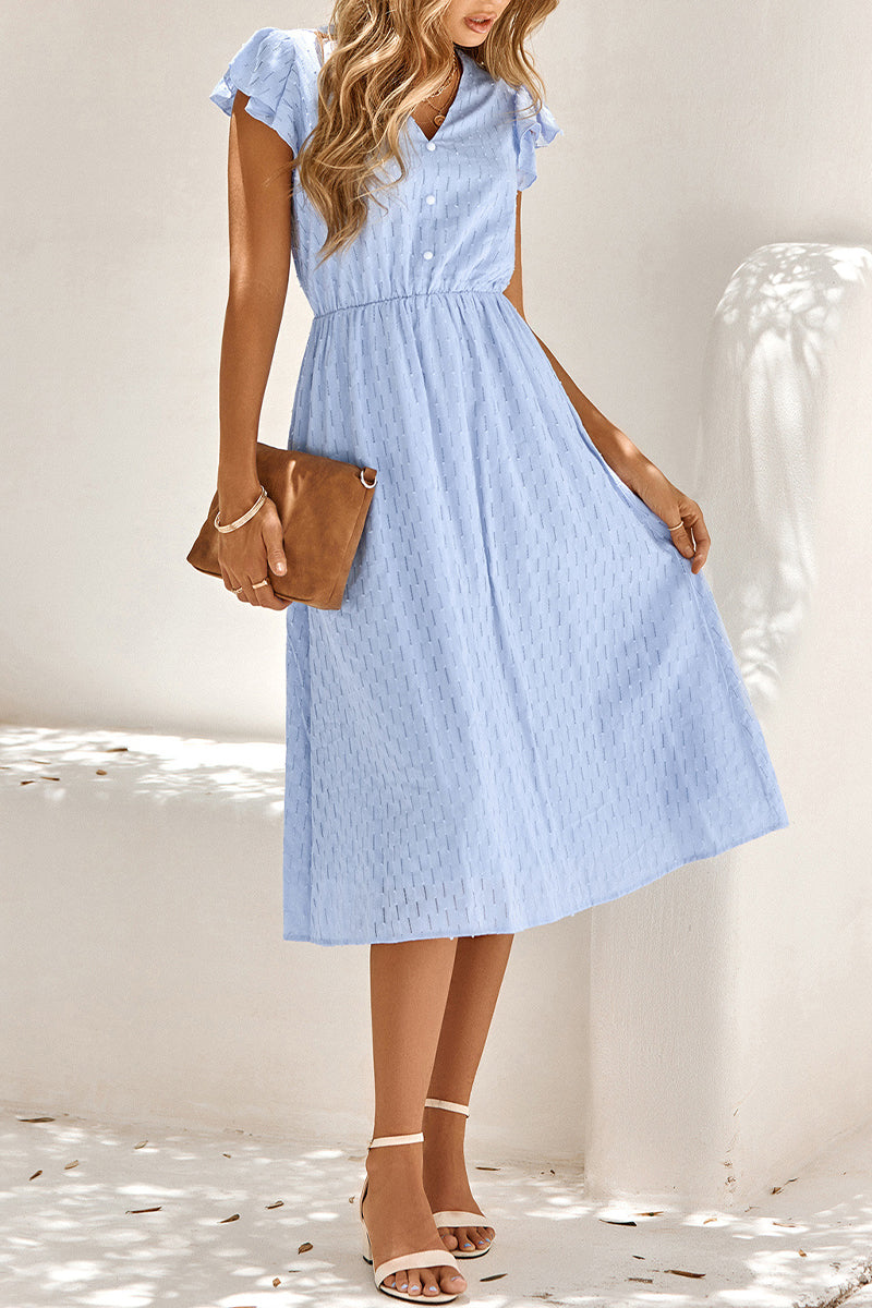 Marlena - Elegante vestido midi con cuello de pico