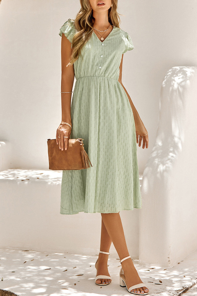 Marlena - Elegante vestido midi con cuello de pico