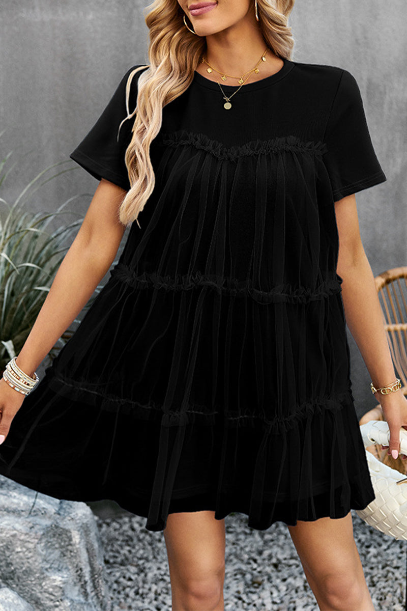 Criselda - Elegante mini vestido casual de manga corta